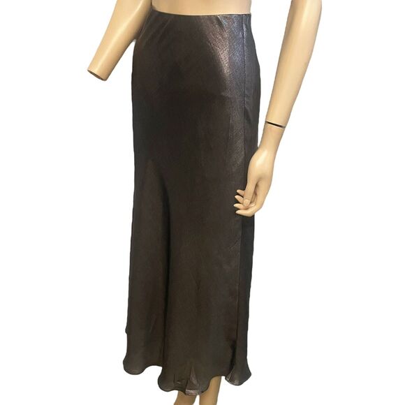 Current Air Metallic Midi Skirt Pull On Minimalist - Picture 2 of 8